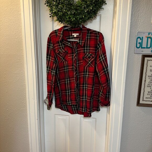 Do Est. 1962 Red and Black Plaid Button Down-Size Large - Picture 5 of 5